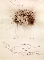 Cai Guo-Qiang, Fetus Movement II: Project for Extraterrestrials No. 9, 1991, Gunpowder and ink on paper