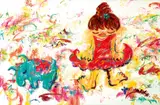 Little Girl and Baby Elephant by Ayako Rokkaku, 2008, Acrylic on canvas, sold Dec 2011