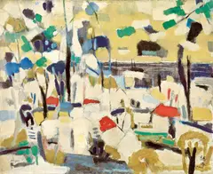 Liāu Kè-chhun, Tamkang Scenery, 1960, Oil on canvas