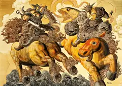 Chen Liu, The Celestial Battle - Broadswords and Hammers, 2007, Oil on canvas