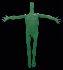 Park Sung Tae, Human 2, Installation: aluminium insect screening, <br />UV light