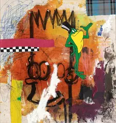 George Morton-Clark, Ruprik, 2019, Acrylic, oil, charcoal, spray paint, mixed media,
dye on 15 ounce natural duck cotton canvas