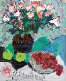 Pang Jiun, Vase with Flowers and Fruit