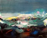 Mirroir de l'illusion by Chu Teh-chun, 2004, Oil on canvas, sold Dec 2009