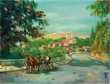 Yang Chi-tung, Landscape with a Carriage, 1981, Oil on canvas