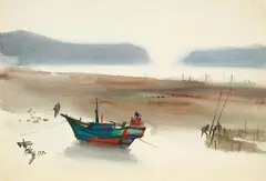 Shiy De-jinn, Landscape, 1970, Watercolor on paper