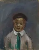 George Chann, Boy with Green Tie, Oil on canvas