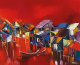 Dao Hai Phong, Floating Houses, 2007, Oil on canvas
