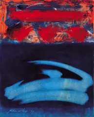 Abstract by John Way, 1979, Oil on paperboard, sold Jun 2008