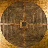 Huang Gang, Golden Mandara, 1999, Mixed media on board