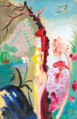 Dennis Hwang, Flower Meanings, 1989, Acrylic on paper