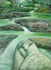 Hwang Jyi, Stream of Dream, 1987-1989, Oil on canvas