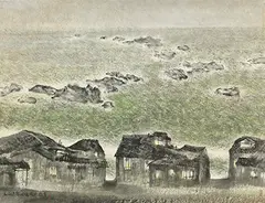 The Sound of Morning Waves by Ho Huai-shuo, c. 1990, Ink and color on paper, sold Jun 2017