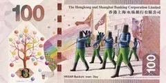 Jui-Pin Chang, Hong Kong's 100 HKD, 2010 Edition, 2013, Gouache on P-Tex