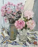 Pang Jiun, Still Life with Peonies, 2009, Oil on canvas