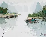 Boat Houses by Pang Jiun, 2014, Oil on canvas, sold May 2015