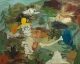 Matías Sánchez, Montañeros, 2016, Oil on canvas
