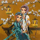 Du Xi, Tale of the White Snake – Reciting Poem by the Lights, 2009, Oil on canvas