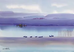 Hsieh Hsiao-De, Landscape, 2011, Watercolor on paper