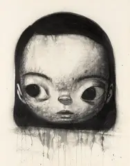 Rumi by Roby Dwi Antono, 2021, Charcoal and spray on raw canvas, sold Jun 2025