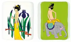 Ai Yamaguchi, Shobu-san & Kirarimaru (a set of 2), 2000, Acrylic and foam rubber on canvas mounted onto board