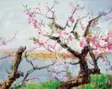 Peach Blossom Dancing in Spring Wind by Zhou Chunya, 2007, Oil on canvas, sold Dec 2008