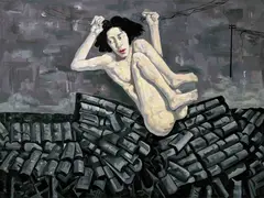 Ren Sihong, Dancer on the Roof II, Oil on canvas