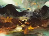 Luminosité Résonante III by Chu Teh-chun, 1989, Oil on canvas, sold Jul 2021