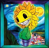 Ron English, Sunflower Grinnie, 2018, Acrylic, oil on canvas