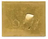 Nobuo Sekine, Phase Conception No. G15-78 Some 
Symbols, 1988, Mixed media and gold leaf on paper