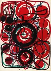 Atsuko Tanaka, D.45 1986-D2, 1986, Acrylic and lacquer on paper