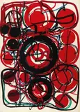 Atsuko Tanaka, D.45 1986-D2, 1986, Acrylic and lacquer on paper