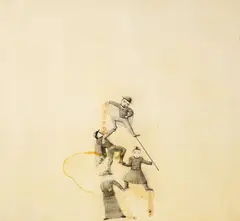 Circus by Ji Dachun, 1999, Mixed media on canvas, sold Dec 2006