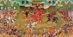 Du Xi, Romance of the Three Kingdoms: Battle of Hulao Pass, 2007, Oil on canvas