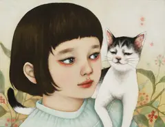 My Cat by Iida Kiriko, 2021, Oil on canvas, sold Dec 2022