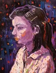 Toru Kuwakubo, Woman under Red Star Light, 2006, Oil on canvas