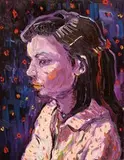 Toru Kuwakubo, Woman under Red Star Light, 2006, Oil on canvas