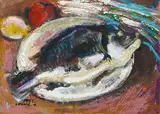 Chang Wan-chuan, Fish, 1985, Oil on paper
