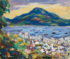 Guanyin Mountain by Wu Chiu-po, 1990, Oil on canvas, sold Dec 2005