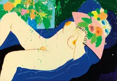Flower Girl by Walasse Ting, 1978, Acrylic on canvas, sold Jun 2012