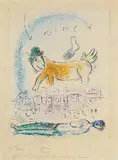 Marc Chagall, Jean Paulhan, De Mauvais Sujets (Les Bibliophiles de l'Union Française), 1958, Etchings with aquatint in colors on Arches, Planche 7, edition no. B, limited edition of 153