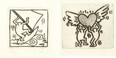 Untitled (a set of 2) by Keith Haring, Lithograph, edition 20/250; 52/250, sold Jun 2019