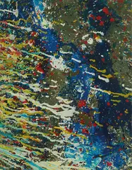 Shôzô Shimamoto, Untitled, 1991, Oil and broken glass on canvas