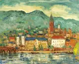 Sanlang Yang, Landscape in Spain, Oil on canvas