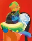 Adam Neate, The Hug, 2012, Bonded perspex and aluminum, overprinted with two color screenprint, ed. 53/55