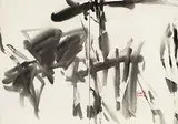 T'ang Haywen, Abstract (diptych), Ink on paper