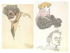 Figures (a set of 2) by Chen Danqing, 1995, pencil and watercolor on paper, offered Jul 2020