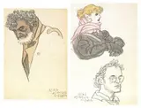 Chen Danqing, Figures (a set of 2), 1995, pencil and watercolor on paper