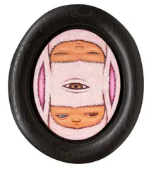 Face 2 Face by Alex Face, 2019, Oil, acrylic, spray on linen, sold Dec 2024