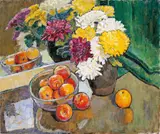 Min Xiwen, Flower and Fruit, 1997, Oil on canvas